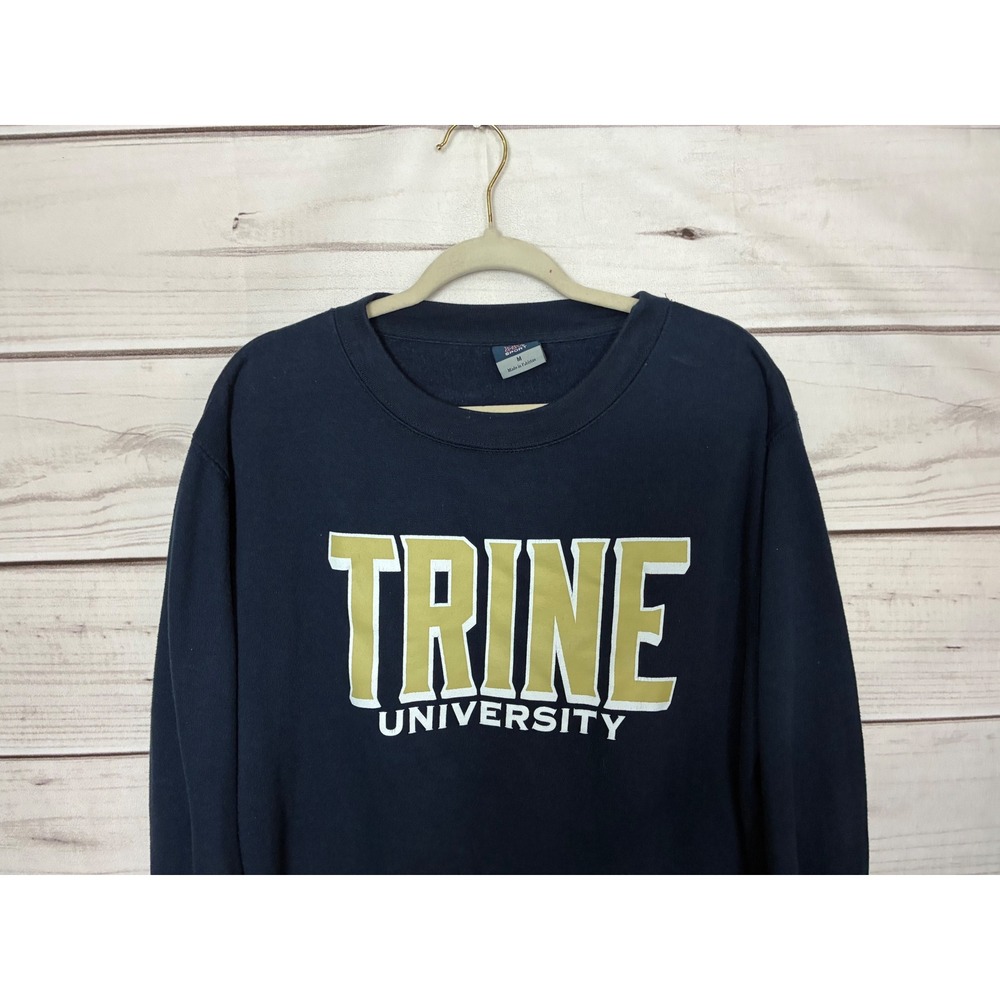 MV Sport Trine University Crewneck Sweatshirt Mens Medium Navy Blue Collegiate - Picture 3 of 6